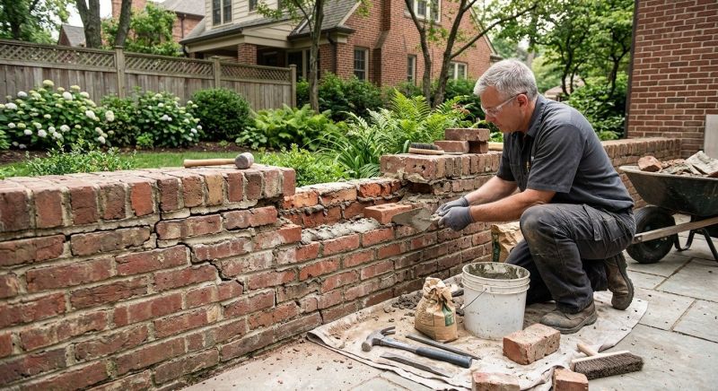 Brick Fence Repair in Spring Hill, FL