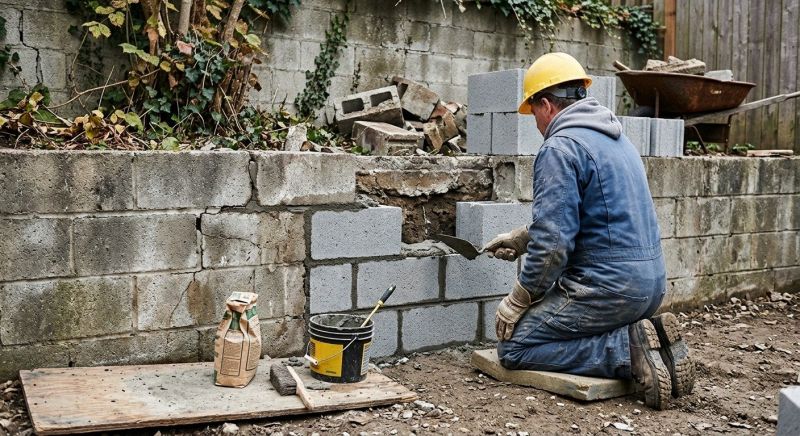 Cinder Block Wall Repair in Hudson, FL
