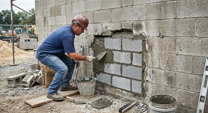 Cinder Block Wall Repair in Lutz, FL