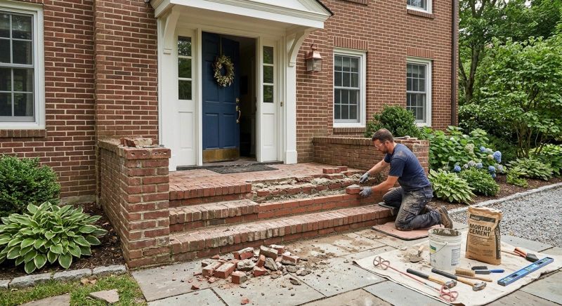 Entryway Brick Repair in Spring Hill, FL