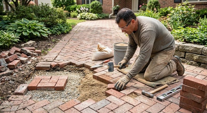 Entryway Brick Repair in Spring Hill, FL